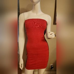 Bandage Mini Red Dress Mideum Size